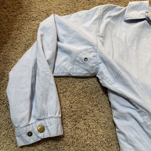 Vintage Merona Cotton Chambray Bomber‎ Jacket Womens M Preppy Harrington Canvas - Picture 4 of 9